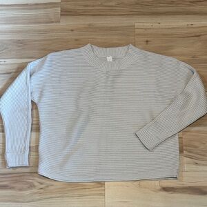 Lululemon Cropped Ribbed Knit Sweater Large